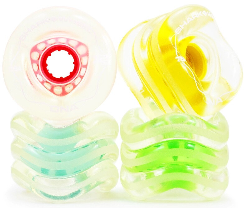 SHARK WHEEL DNA 72mm/78a transparent with multi colored hub