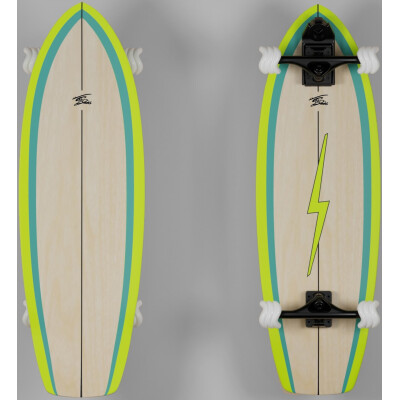 BohanelBoards Deck Surfskate Neon Green 32" x 10" WB16-17,5″