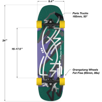 LOADED Complete Surfskate Bolsa2 Jazz Paris V3 31" x 9.4" WB16-17,5"