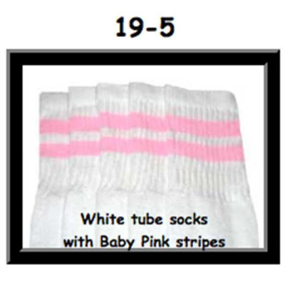 19 SKATERSOCKS white style 19-005 baby pink stripes