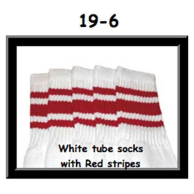 19 SKATERSOCKS white style 19-006 red stripes