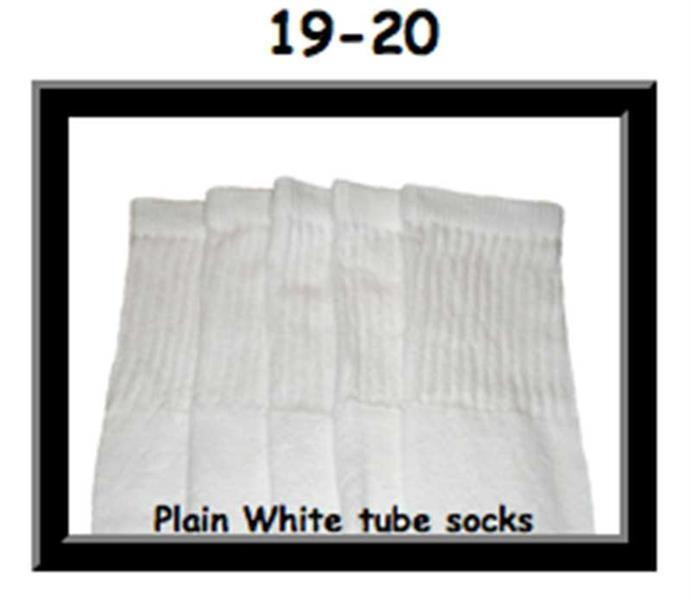 19" SKATERSOCKS white style 19-020 plain white  