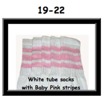 19 SKATERSOCKS white style 19-022 baby pink stripes