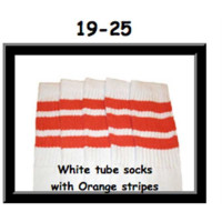 19 SKATERSOCKS white style 19-025 orange stripes