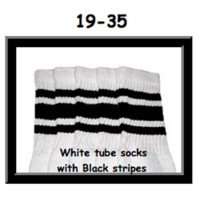 19" SKATERSOCKS white style 19-035 black stripes
