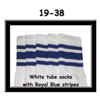 19 SKATERSOCKS white style 19-038 royal blue stripes