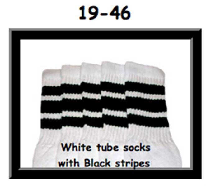 SKATERSOCKS 19" white style 19-046 black stripes