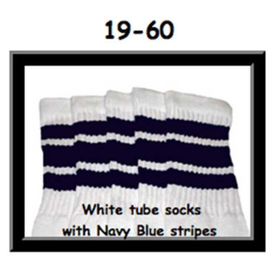 19 SKATERSOCKS white style 19-060 navy blue stripes
