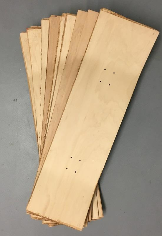 Uncut Skateboard Blank Deck 9,5" wide Canadian Maple