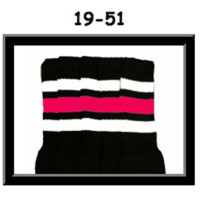 19 SKATERSOCKS black style 19-051 white/bubblegum pink...