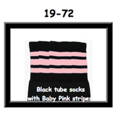 19 SKATERSOCKS black style 19-072 baby pink stripes