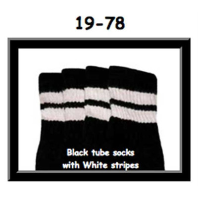 19 SKATERSOCKS black style 19-078 white stripes