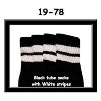 19" SKATERSOCKS black style 19-078 white stripes