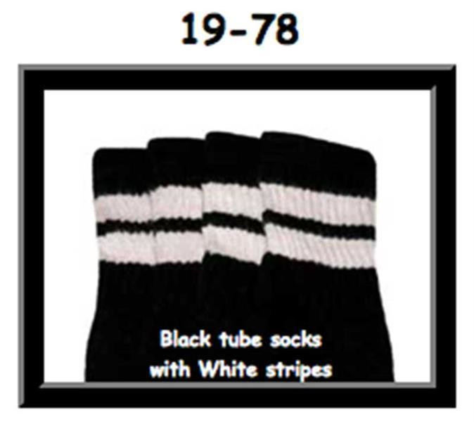 19" SKATERSOCKS black style 19-078 white stripes