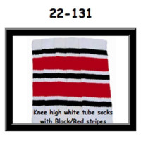 22 SKATERSOCKS white style 22-131 black/red 