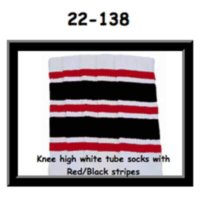 SKATERSOCKS 22" white style 22-138 red/black