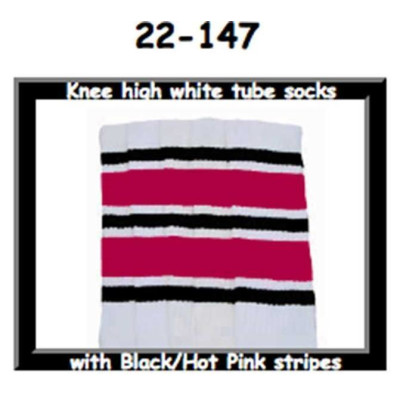 22 SKATERSOCKS white style 22-147 black/hot pink