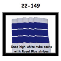 SKATERSOCKS 22" white style 22-149 royal blue