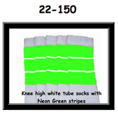 SKATERSOCKS 22" white style 22-150 neon green