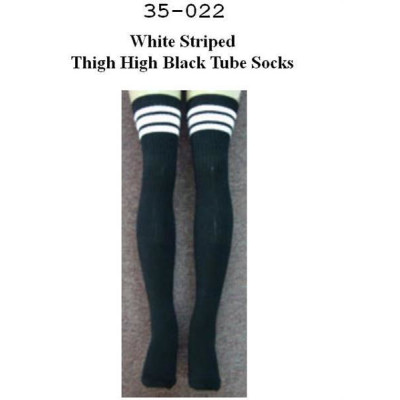 35" SKATERSOCKS black style 35-22 white stripes
