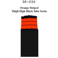35" SKATERSOCKS black style 35-33 orange stripes
