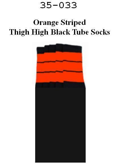 SKATERSOCKS 35" black style 35-33 orange stripes