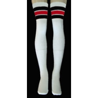 35" SKATERSOCKS white style 35-39 black/red stripes