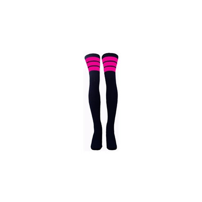 35" SKATERSOCKS black style 35-27 hot pink stripes