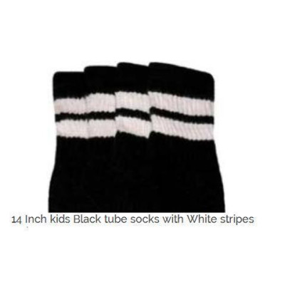 14" SKATERSOCKS black style 14-22 white stripes