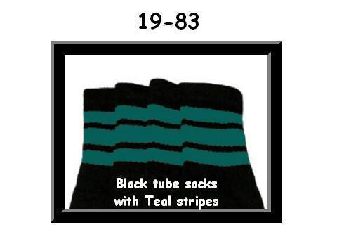 SKATERSOCKS 19" black style 19-086 with neon green stripes