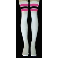 35 SKATERSOCKS white style 35-28 hot pink/black stripes