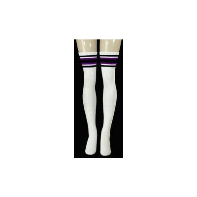 35" SKATERSOCKS white style 35-43 purple/black stripes