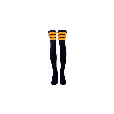 35 SKATERSOCKS black style 35-35 yellow/goldish stripes