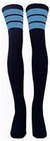 SKATERSOCKS 35" black style 35-40 baby blue stripes