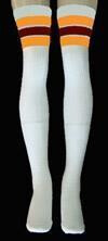 SKATERSOCKS 35" white style 35-36 gold/maroon stripes