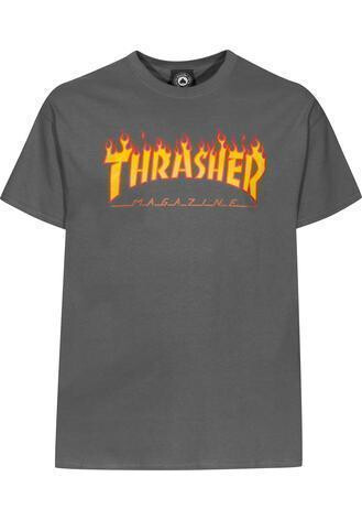 Thrasher T-Shirt Flame grey