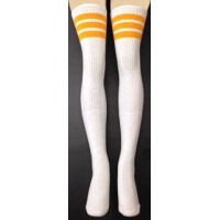 SKATERSOCKS 35" white style 35-47 Gold Stripes 1