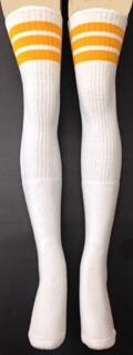 SKATERSOCKS 35" white style 35-47 Gold Stripes 1