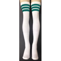 SKATERSOCKS 35" white style 35-50 Teal Stripes 1