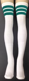SKATERSOCKS 35" white style 35-50 Teal Stripes 1
