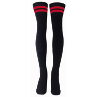 35" SKATERSOCKS Black Style 35-53 Red Stripes