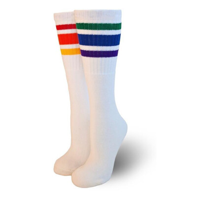 PRIDESOCKS 22" white style COURAGE - Knee High Tube Socks