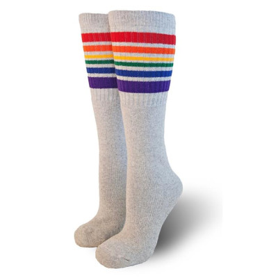 22 PRIDESOCKS grey style HAPPY - Knee High Tube Socks
