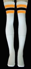 SKATERSOCKS 35" white style 35-34 gold/black stripes