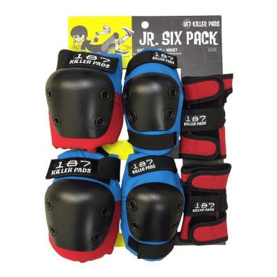 187 KILLER PADS Protection Junior Six Pack Red/Blue XS/XXS