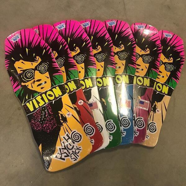 Vision Deck Psycho Stick 30" x 10" WB15 Reissue Green