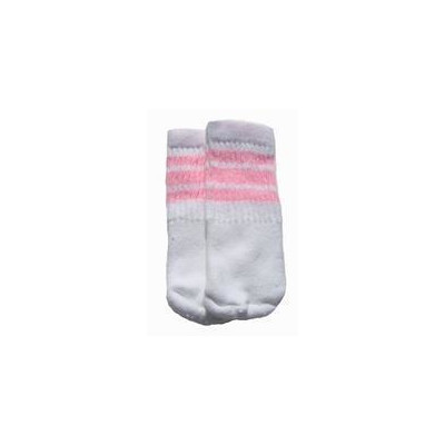 5" SKATERSOCKS white style 5-08 baby pink stripes
