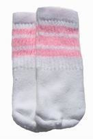 5" SKATERSOCKS white style 5-08 baby pink stripes