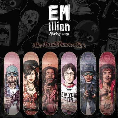 Emillion Dead Famous Decks 8,0-8.25 Cobain Whinehouse Marley Lennon Eazy Hendrix