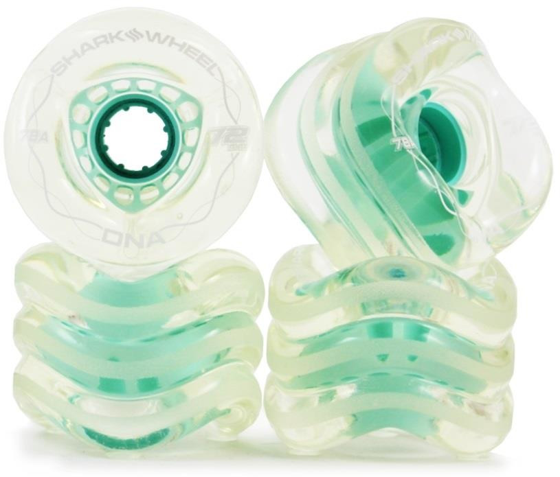 SHARK WHEELS "DNA" 72mm/78a clear with mint hub